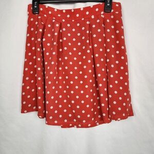 Must Have Womens Polka Dot Skirt Orange and White Size Small